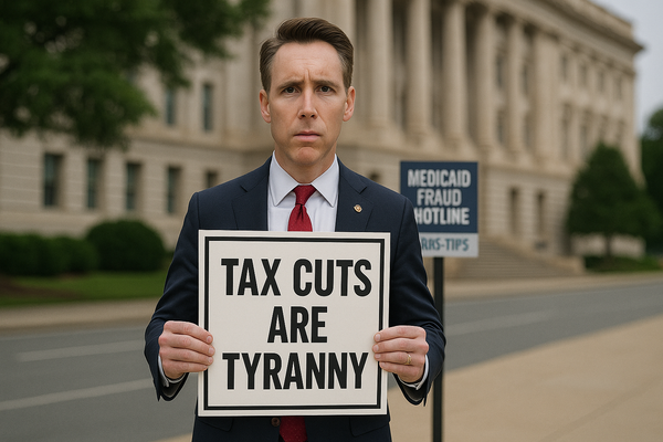 Josh Hawley Courageously Defends Waste, Fraud, and Abuse to Protect You from Lower Taxes